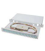 Digitus Fiber Optic Sliding Splice Box, 1U, Equipped 24x SC duplex, incl. M 25 Screw, Splice Cassette OM 3 Color Pigtails, Adapter