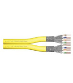 DIGITUS Instalační kabel CAT 7A S-FTP, 1500 MHz Dca (EN 50575), AWG 22/1, 500 m buben, Duplex, barva žlutá