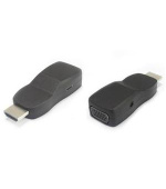 PremiumCord Převodník HDMI na VGA miniaturní provedení se zvukem a napájecím konektorem - černý