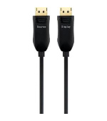 PremiumCord Optický DisplayPort 1.3/1.4 přípojný kabel M/M, zlacené konekt. 30m