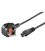 PremiumCord Kabel síťový 230V 2m, trojlístek a zástrčka pro Velkou Británii