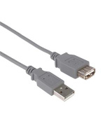 PremiumCord USB 2.0 kabel prodlužovací, A-A, 20cm, šedá