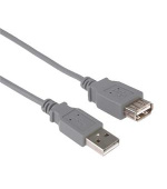 PremiumCord USB 2.0 kabel prodlužovací, A-A, 0,5m, šedá