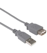 PremiumCord USB 2.0 kabel prodlužovací, A-A, 3m, šedá