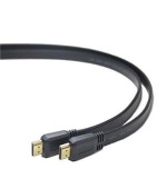 PremiumCord HDMI High Speed + Ethernet plochý kabel, zlacené konektory, 2m