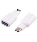 PremiumCord Adaptér USB-C/male - USB3.0 A/female, OTG, bílá