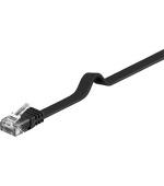 PremiumCord Plochý patch kabel UTP RJ45-RJ45 CAT6 0.5m černá