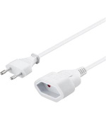 PremiumCord Kabel síťový prodlužovací dvojvidlice 230V 5m bílý