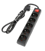 PLATINET FIESTA prodlužovací přívod 230V, 1.5m, 5 zásuvek, vypínač