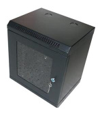 OCRACK 10" OCC-10-6U-SBK rozvaděč nástěnný 6U/280mm skleněné dveře Černý