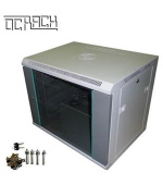 OCRACK 19" OCC-12U-6SBK rozvaděč nástěnný 12U/600mm celoskleněné dveře - černý