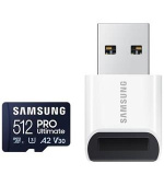 Samsung PRO Ultimate/micro SDXC/512GB/200MBps/UHS-I U3 / Class 10/+ Adaptér/Modrá