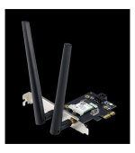 ASUS PCE-AXE5400, WiFi 6E PCI-E adaptér se 2 externími anténami. Podpora pásma 6 GHz, 160 MHz, Bluetooth 5.2