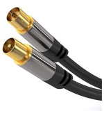 PremiumCord TV antenní HQ propojovací kabel M/F 75Ohm (135dB) 4x stínený 5m