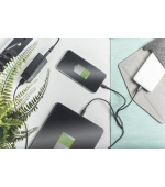 USB nabíjecí kabel, 3 v 1 , USB A - Lightning+micro B+Type-C 1m, kabel, bavlna, CE, bl