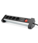 DIGITUS čtyřcestný kancelářský zásuvkový pásek s 2x USB porty