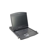 DIGITUS Modulární konzole s 19" TFT (48,3 cm), 16 portů Cat.5 KVM a touchpadem, německá klávesnice