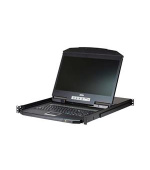 ATEN KVM console CL3116NX 16-Port Short Depth PS/2-USB VGA Single Rail WideScreen LCD KVM Switch 18,5" 1366x768