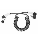 DIGITUS Spirálový nabíjecí kabel pro elektromobily, 5 m, typ 2 na typ 2 , Třífázový 16A