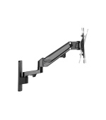DIGITUS univerzální Nástěnný držák monitoru s jednou plynovou pružinou 43", max. 23 V kg, černý VESA 75x100