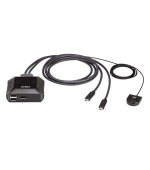 2-Port 4K DisplayPort USB-C Cable KVM Switch with Remote Port Selector
