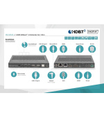 Digitus HDBaseT 3.0 KVM Extender Set, HDMI 2.0b, 100 m USB 2.0, PoC, RS232, IR, eARC/ARC, černý