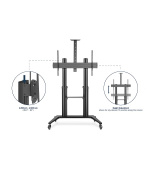DIGITUS Collaboration Trolley / TV Presentation Cart , 70-120" 140 kg max., černý VESA 200, 400, 600, 800, 1000