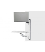 DIGITUS Pracovní stanice (monitor, klávesnice, myš) Nástěnný držák 32", 8 kg, VESA 75x75/100x100, bílá/černá