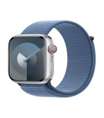 Apple Watch Series 9 Cellular 45mm Stříbrný hliník s ledově modrým provlékacím řemínkem