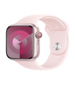 Apple Watch Series 9 Cellular 45mm Růžový hliník se světle růžovým sportovním řemínkem S/M