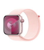 Apple Watch Series 9 Cellular 45mm Růžový hliník se světle růžovým provlékacím řemínkem