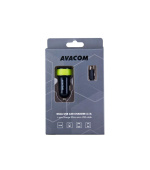 AVACOM nabíječka do auta se dvěma USB výstupy 5V/1A - 3,1A, černo-zelená barva