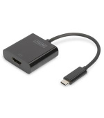 DIGITUS Adaptér USB typu C na HDMI, 4K/30 Hz délka kabelu 19,5 cm, černá