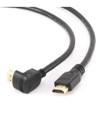 GEMBIRD Kabel HDMI-HDMI 3m, 1.4, M/M stíněný, zlacené kontakty, 90° lomený, černý
