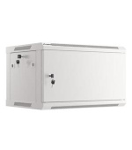 LANBERG Nástěnná jednodílná skříň 19" 6U/600x450, šedá (RAL7035), plechové dveře