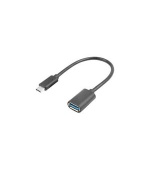 LANBERG USB-C(M) 3.1 na USB-A(F) adaptér kabel 15CM černý OTG