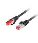 LANBERG Patch kabel CAT 6 S-FTP, AWG 26/7, LSZH, měď, černý, 0,5m