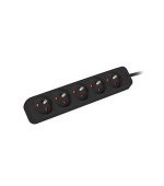 LANBERG Prodlužovací přívod   1.5M 5X klasická zásuvka měď kabel černý