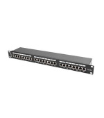 LANBERG PATCH PANEL 24 PORT 1U 19” CAT.5E SHIELDED BLACK