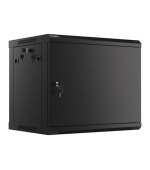 LANBERG RACK CABINET 19” WALL-MOUNT 9U/600X450 FOR SELF-ASSEMBLY WITH METAL DOOR  BLACK   (FLAT PACK)