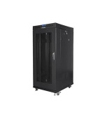 LANBERG Volně stojící skříň 19" 22U/800x800 LCD síťované dveře černá (RAL9004)   (v rozloženém stavu)