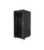LANBERG Volně stojící skříň 19" 22U/800x1000 LCD skleněné dveře černá (RAL9004)   (v rozloženém stavu)