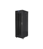 LANBERG Volně stojící skříň 19" 37U/600x800 (v rozloženém stavu) síťované dveře LCD černá (RAL9004)