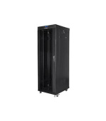 LANBERG Volně stojící skříň 19" 37U/600x800 (v rozloženém stavu) skleněné dveře LCD černá (RAL9004)