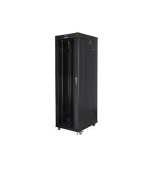 LANBERG Volně stojící skříň 19" 42U/600X1000 (v rozloženém stavu) skleněné dveře LCD černá (RAL9004)