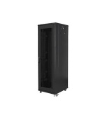 LANBERG Volně stojící skříň 19" 42U/600x800 (v rozloženém stavu) síťované dveře černá (RAL9004)