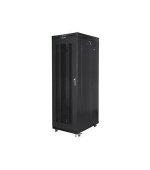 LANBERG Volně stojící skříň 19" 42U/800x1000 (v rozloženém stavu) síťované dveře LCD černá (RAL9004)