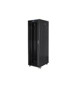 LANBERG Volně stojící skříň 19" 42U/800x800 (v rozloženém stavu) skleněné dveře LCD černá (RAL9004)