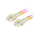 LANBERG optický patch cord MM SC/UPC-SC/UPC duplex 1m LSZH OM4 50/125 průměr 3mm, barva magenta