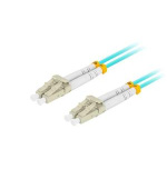 LANBERG optický patch cord MM LC/UPC-LC/UPC duplex 3m LSZH OM3 50/125 průměr 3mm, barva cyan